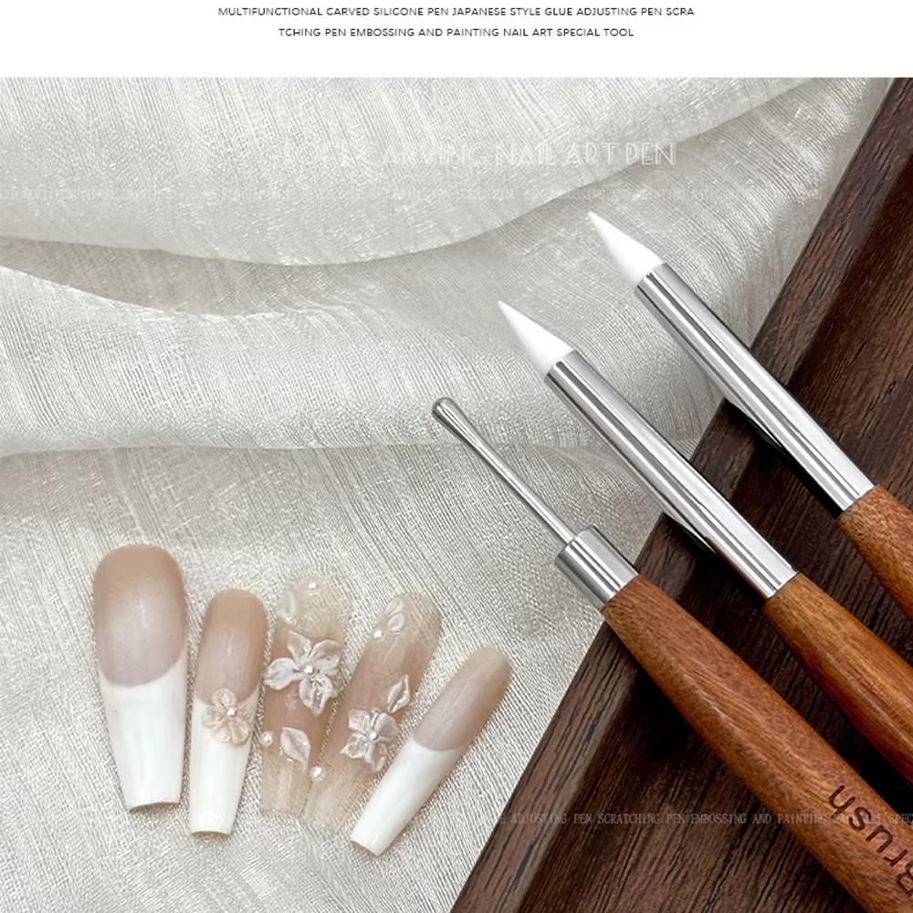 Stylo sculpté en Silicone à Double extrémité pour Nail Art, 16x1cm, mélange multifonction de Gel, st