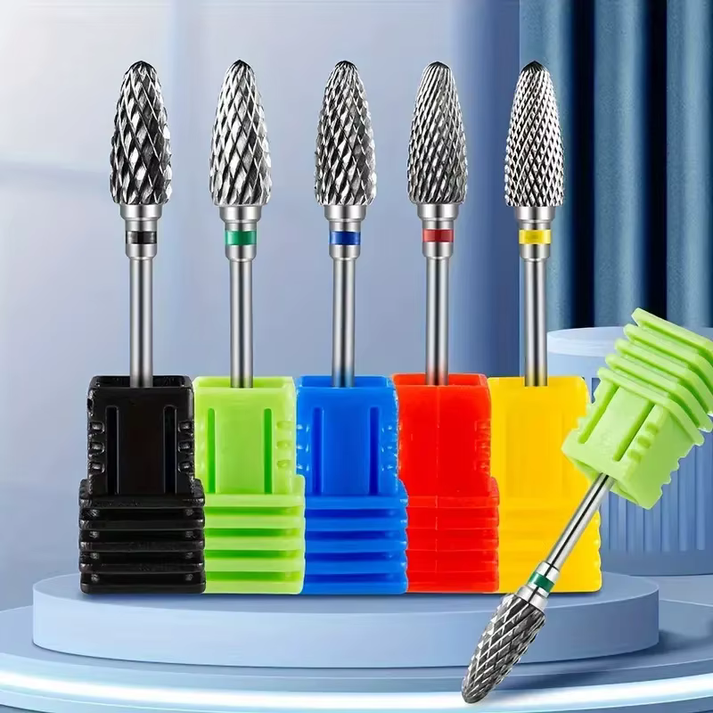 Forets à ongles en carbure de tungstène, perceuse de manucure électrique, accessoires, fraises pour 