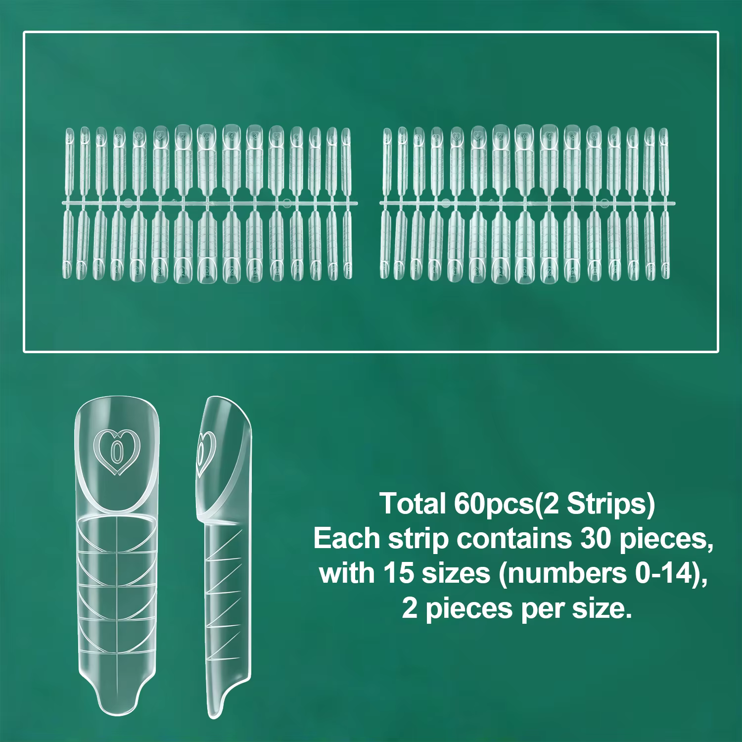 Nailpop Space French Dual Forms 15 Tailles Transparentes Réutilisables pour Extension d'Ongles en Ge