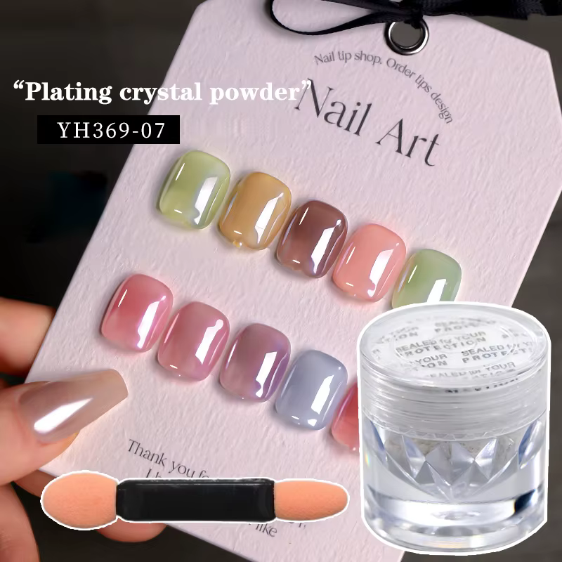 Aurora perle blanc ongles paillettes poussière Chrome clair de lune blanc frottant sur la poudre coq