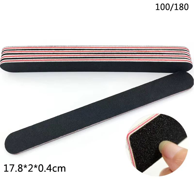 5 pièces/10 pièces lime à ongles tampon à ongles professionnel papier de verre noir fort Angle de ci
