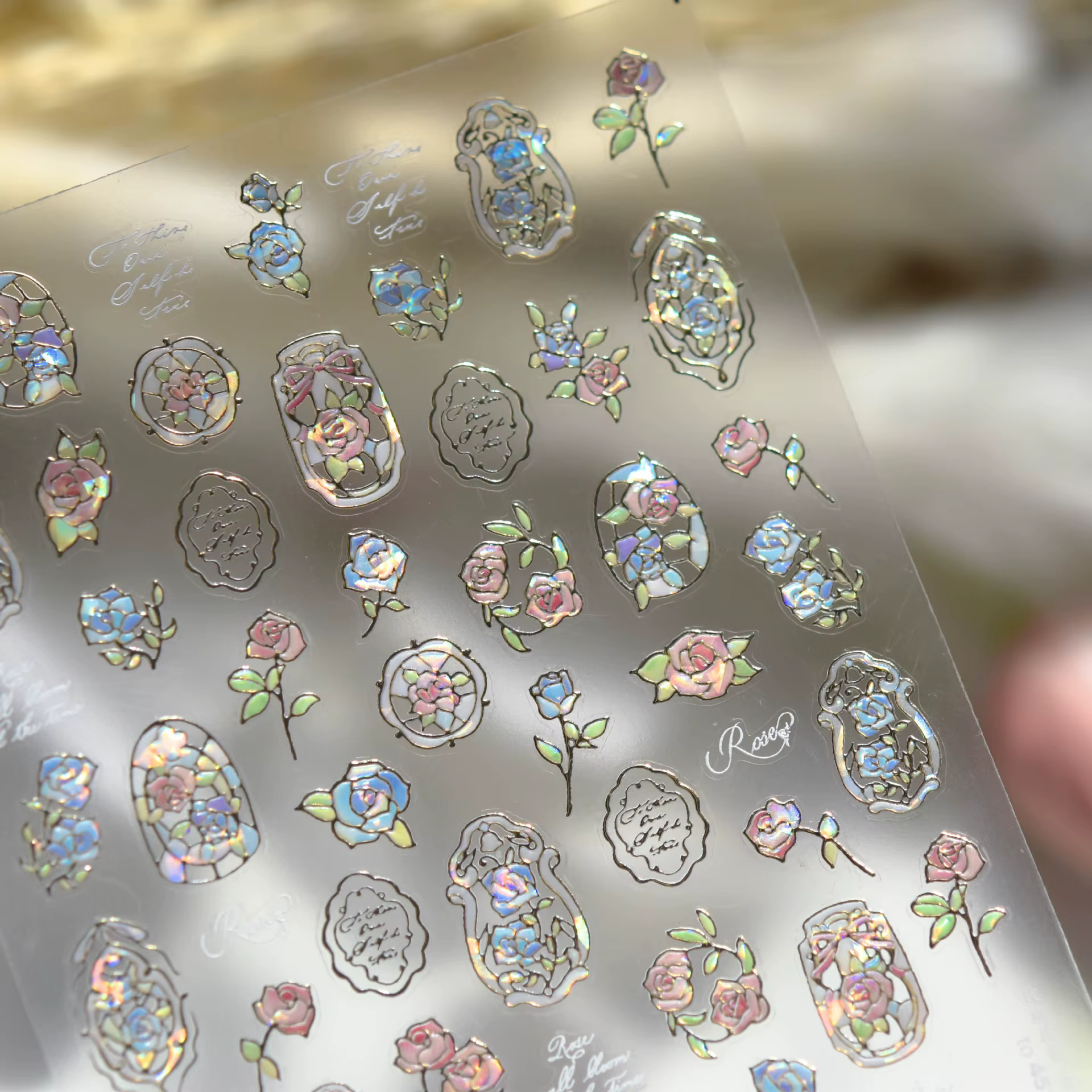 Autocollants pour Nail Art, 1 pièce, fleur de rêve, coque de fenêtre, lumière, fleur japonaise, auto