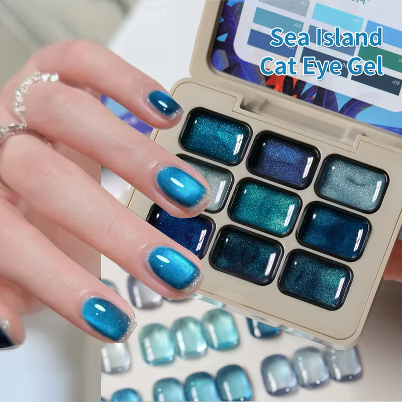 Vernis Gel Magnétique Effet Œil de Chat Violet 16 Couleurs, Gel Shimmer pour Ongles, Vernis Gel Soli