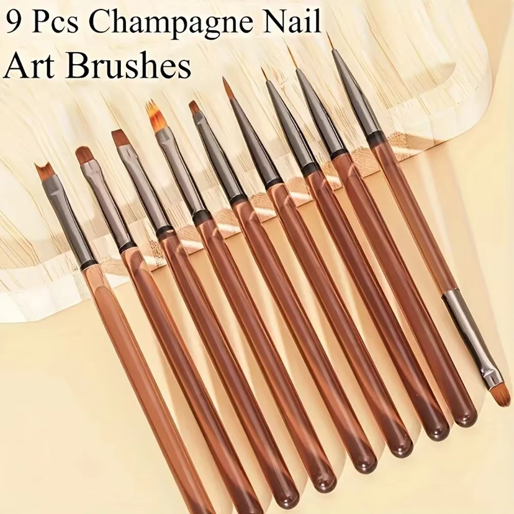 9 pièces brosse à ongles pour Nail Art Design ongles pointe affichage outil de peinture Gel UV peint