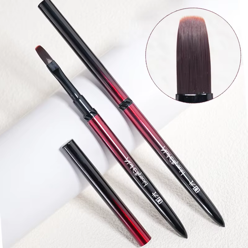Brosse pour Nail Art, manche en métal, photothérapie, acrylique, Gel UV, Extension des ongles, const