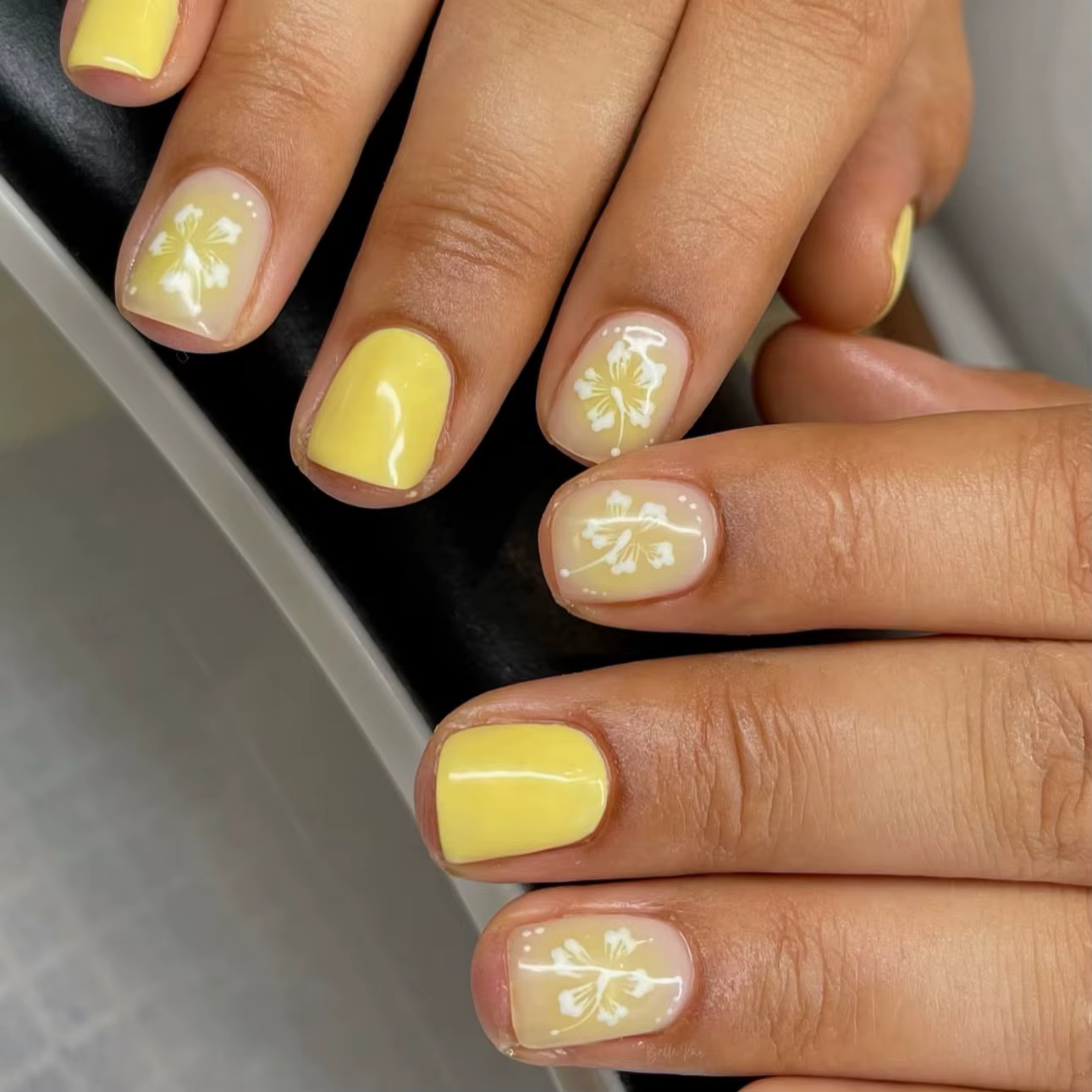 24 pièces fée fleur blanche faux ongles rose pointe française presse sur ongles court carré portable