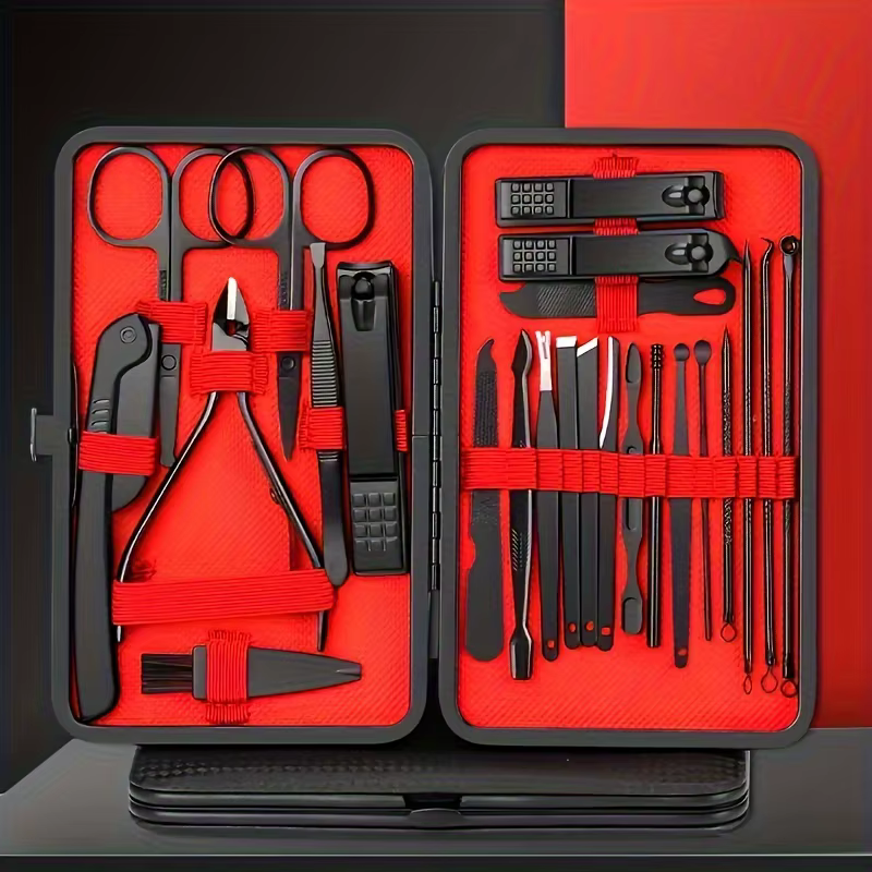 Kit de coupe-ongles professionnel 7 à 24 pièces, coupe-ongles et orteils Ultra tranchants pour homme