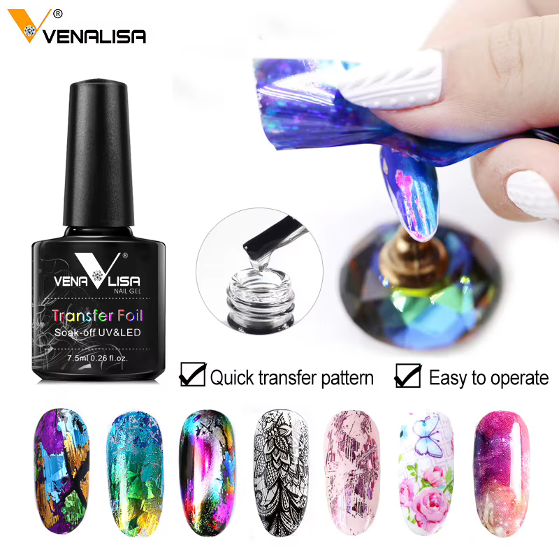 Venalisa – Gel de colle pour ongles, forte adhérence pour autocollants d'art en aluminium, vernis Ge