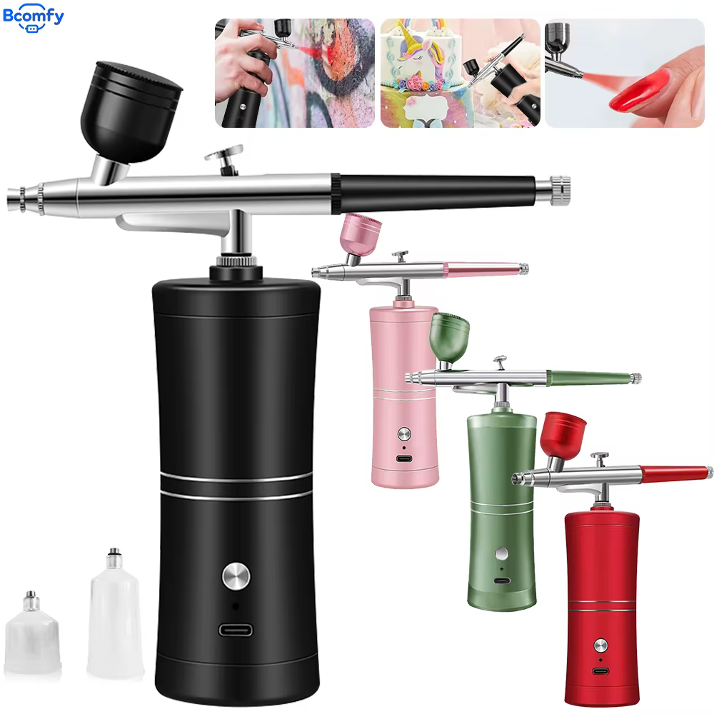Aérographe avec compresseur pour la peinture des ongles, aérographe portable sans fil, mini pistolet
