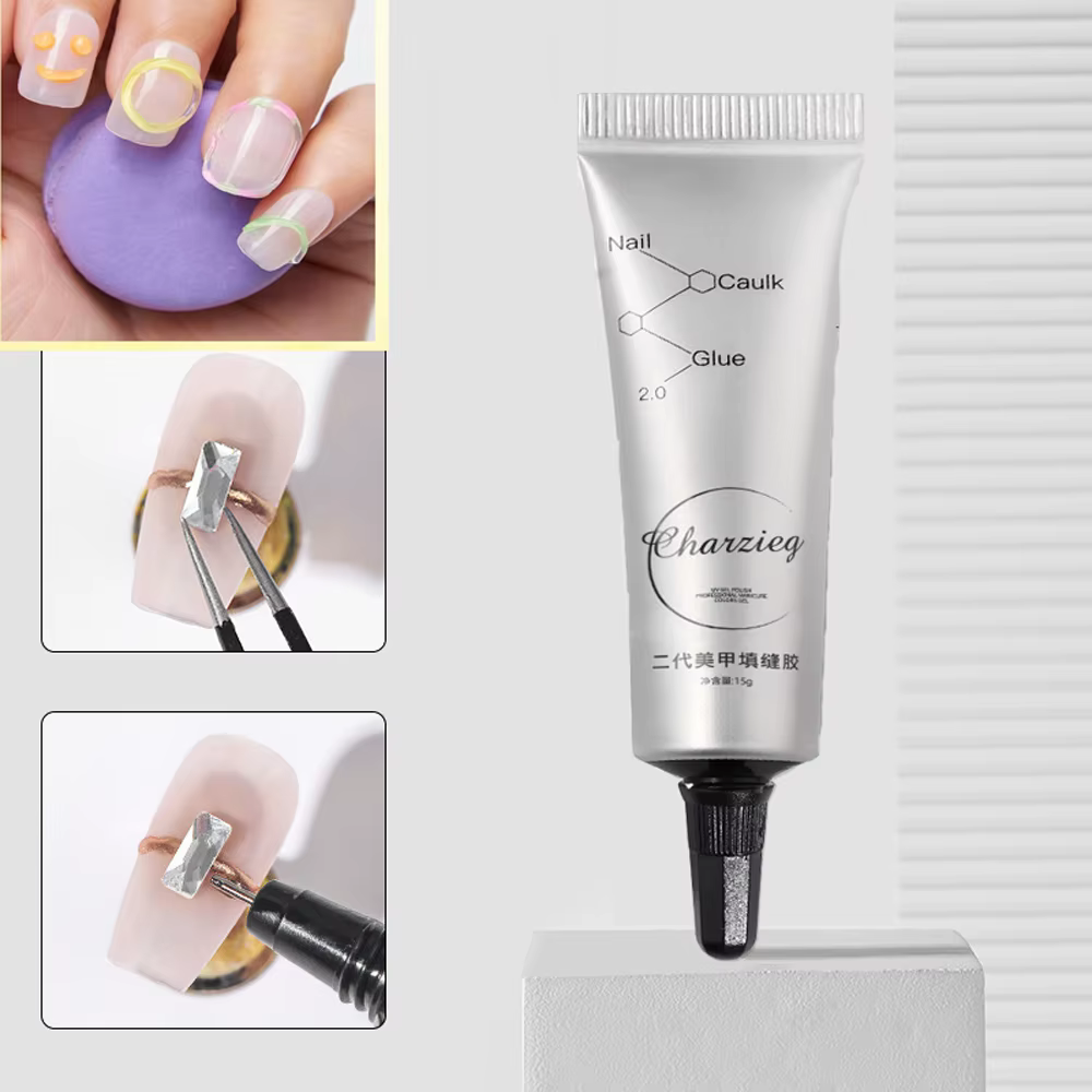 15 g/boîte 5 en 1 strass colle Gel couleur transparente Nail Art Gel collant pour strass bijoux déco