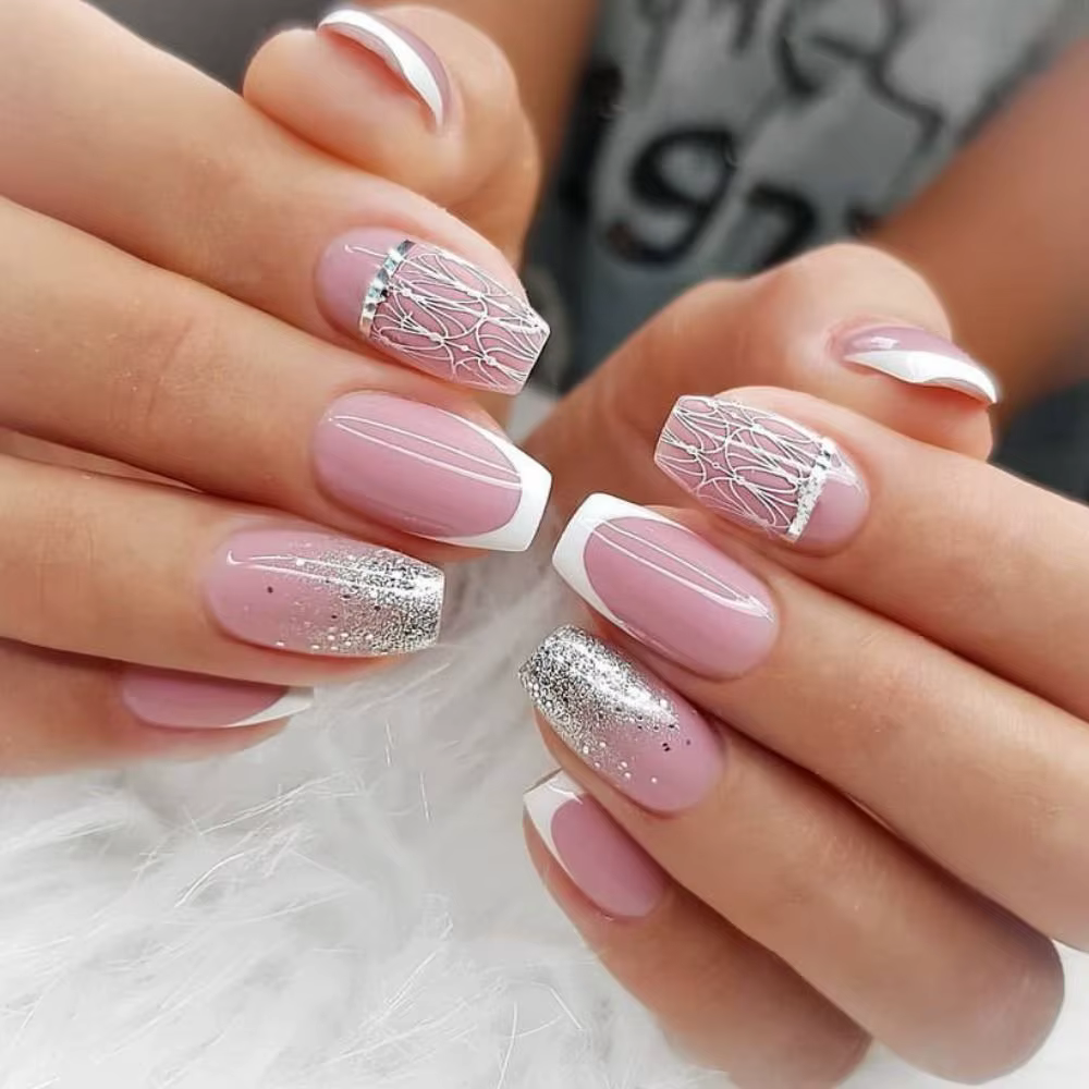 Faux ongles en forme de cercueil, manucure portable, tête carrée, ballerine, couverture complète, po