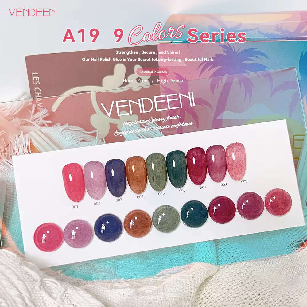 Vendeeni 9 couleurs/ensemble de vernis à ongles en gel pelucheux en fourrure, vernis à ongles en gel