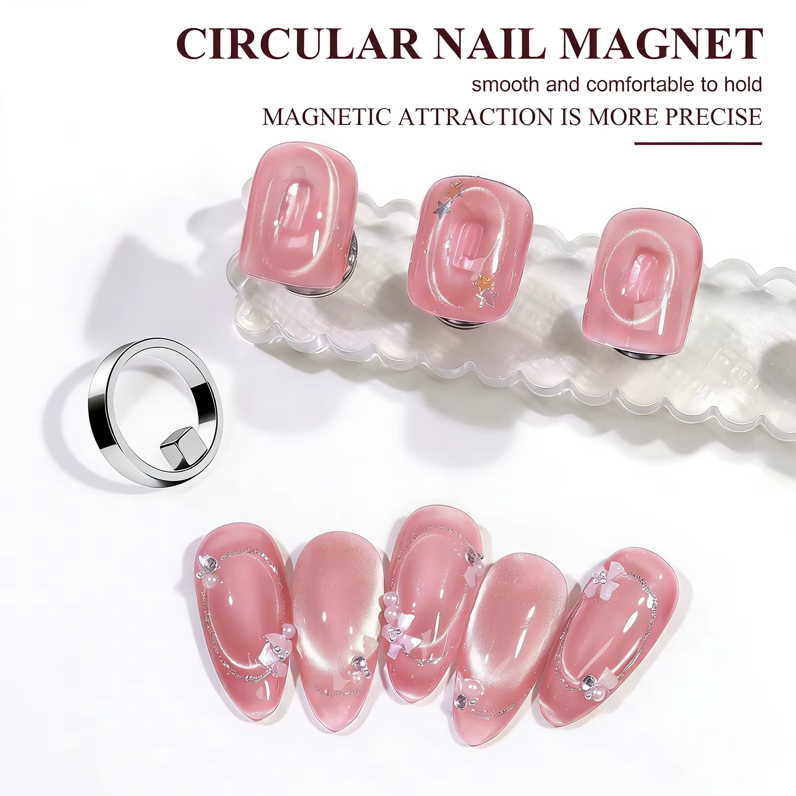 Aimant pour ongles œil de chat creux pour vernis gel, design 3D, trou noir, anneau magnétique puissa