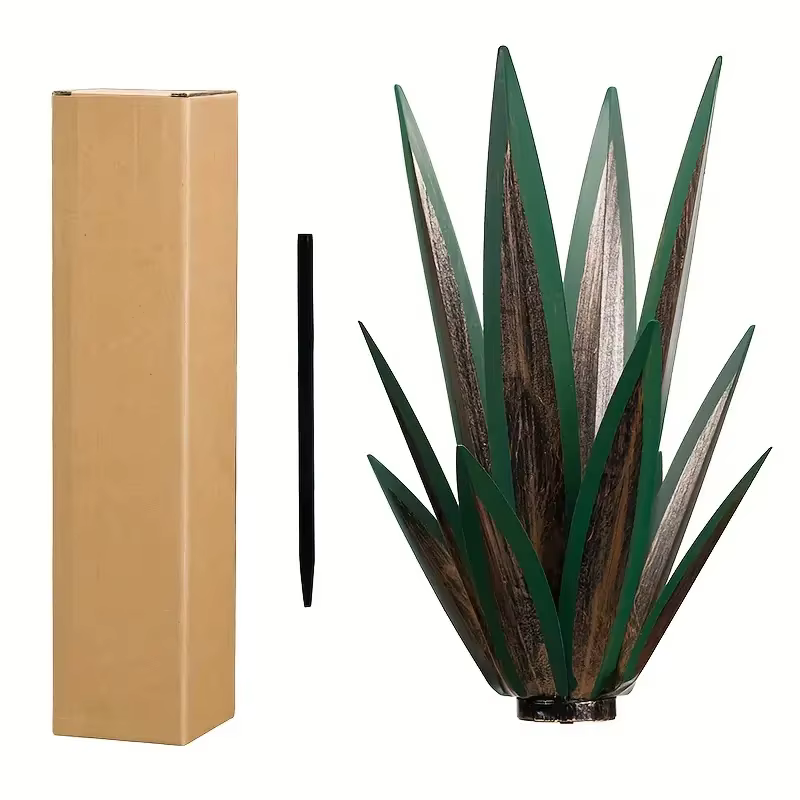 Sculpture de paysage de Tequila artificielle d'agave en métal, plante d'agave en métal, décoration d