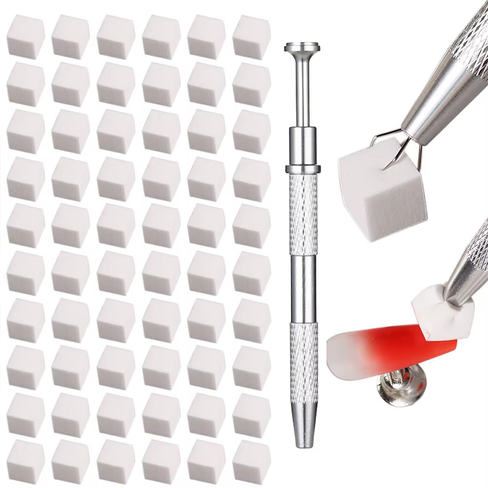 LINMANDA 200/50 pièces éponge à ongles avec stylo à saisir et pince à saisir ensemble ongles dégradé