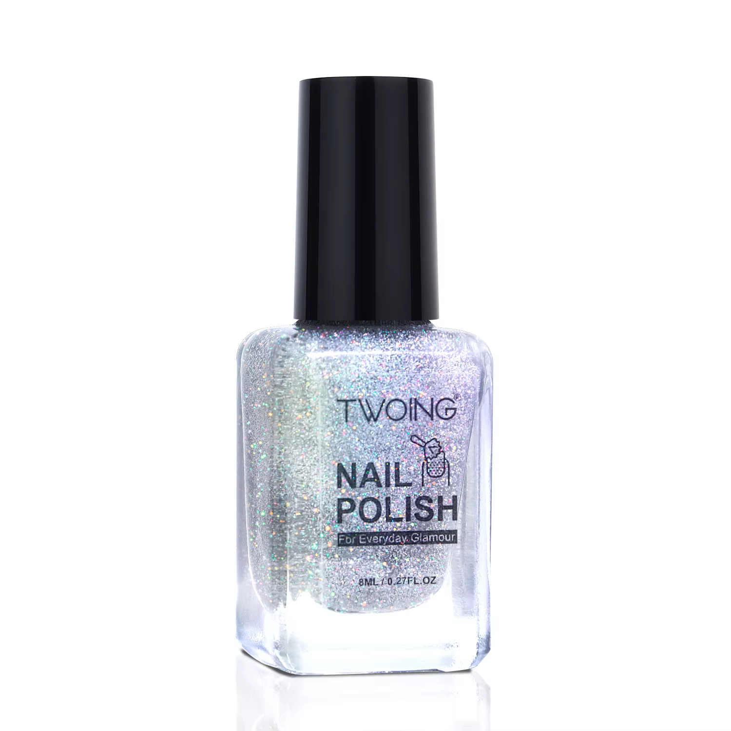 Vernis à ongles holographique de 8ml, vernis à ongles à paillettes argentées, séchage rapide à l'air