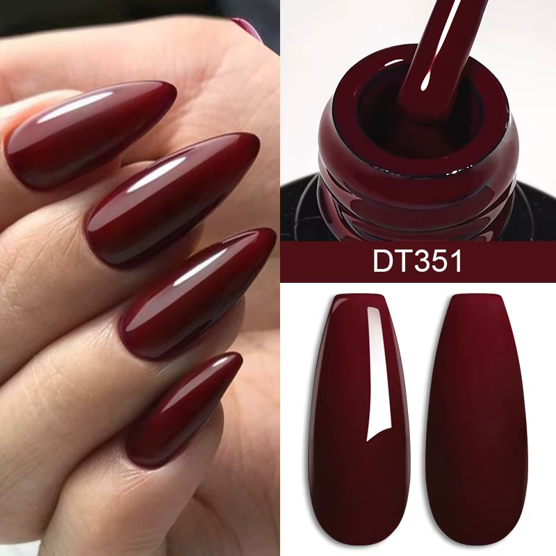 MEET ACROSS – vernis à ongles Gel rouge vin, longue durée, Style français, fournitures pour manucure