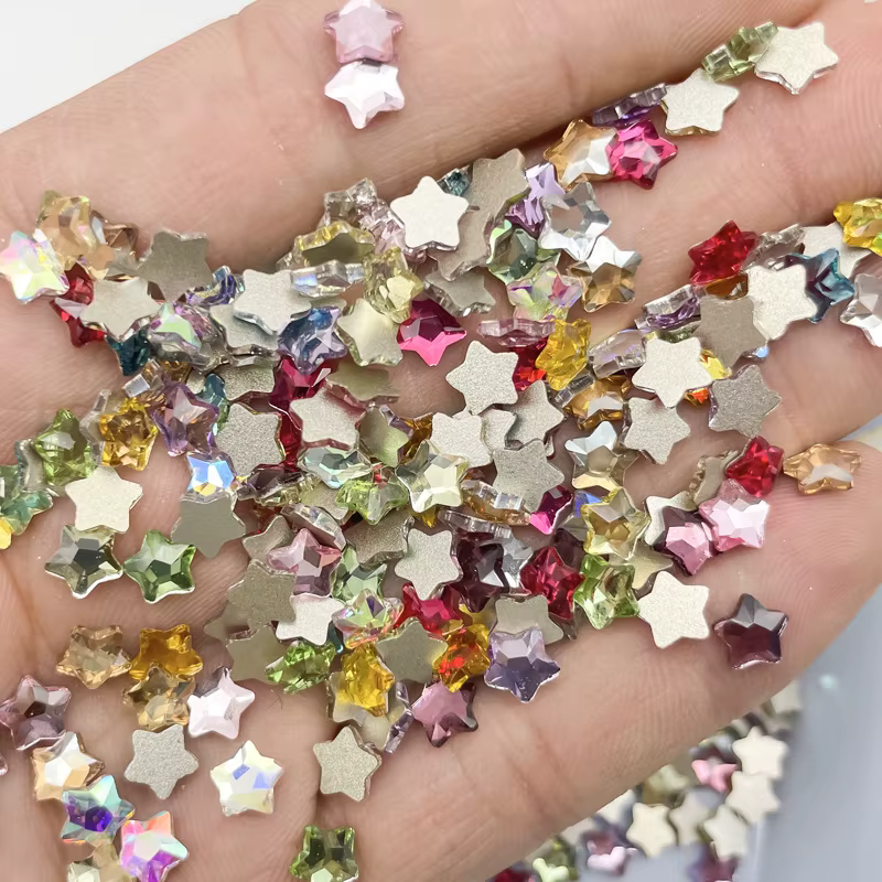 Strass multicolores pour Nail Art, 100 pièces, Mini pierres précieuses à dos plat, 6mm, pour bricola