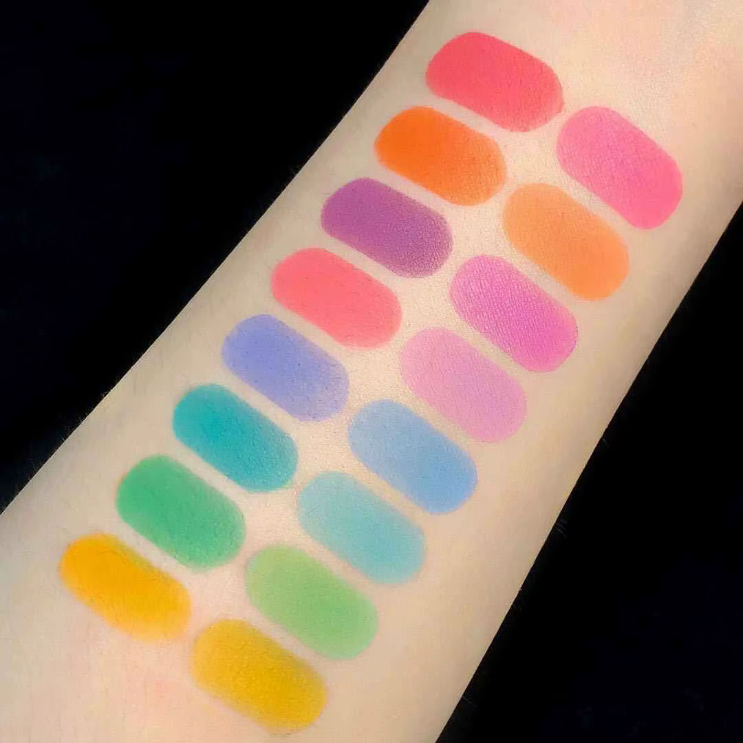 Palette de poudre à frotter solide, 16 grilles, 16 couleurs, pour Nail Art, bricolage, taches dégrad