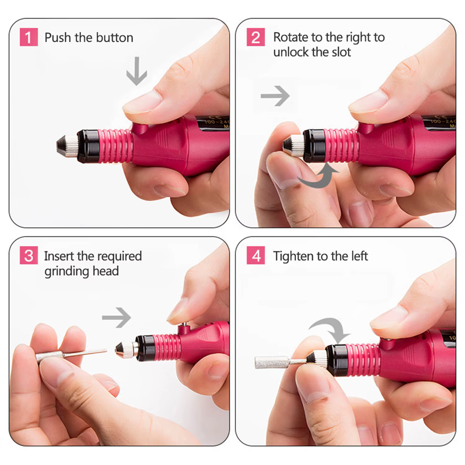 Ensemble de ponceuse à ongles électrique, perceuse à ongles, équipement de meulage, fraise pour manu