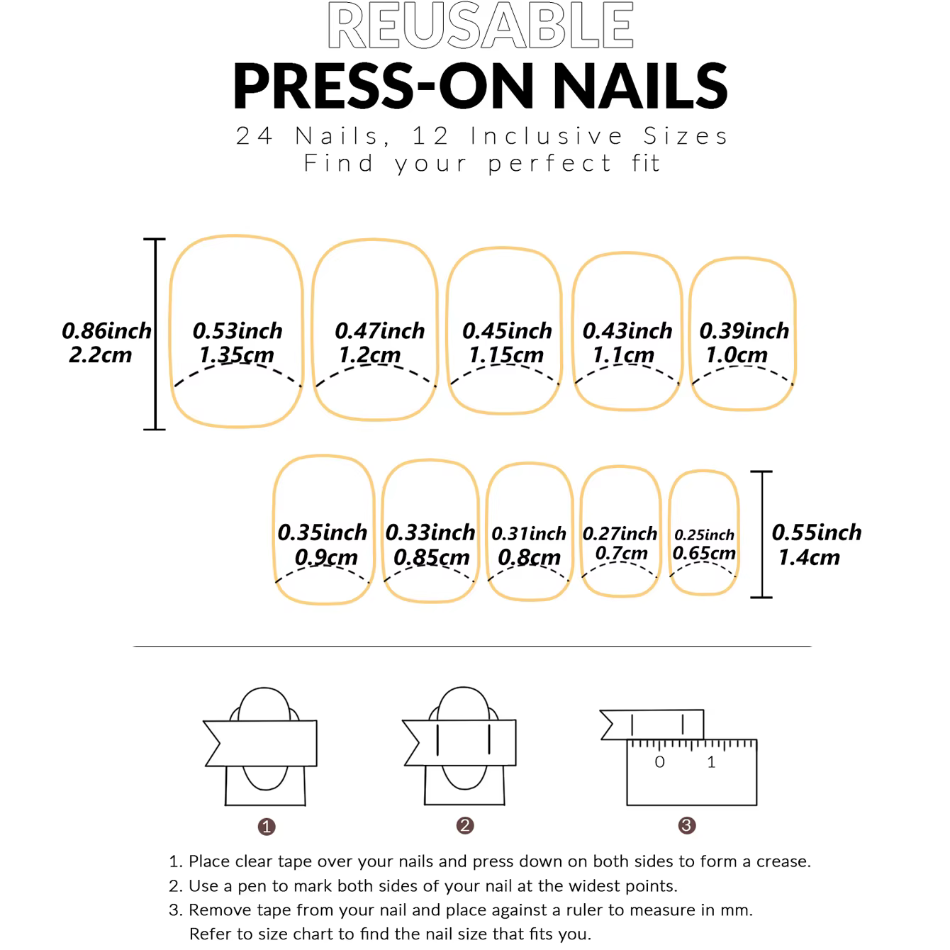 24 pièces d'ongles courts en forme de cœur pop français avec 1 gel de gelée et 1 lime à ongles