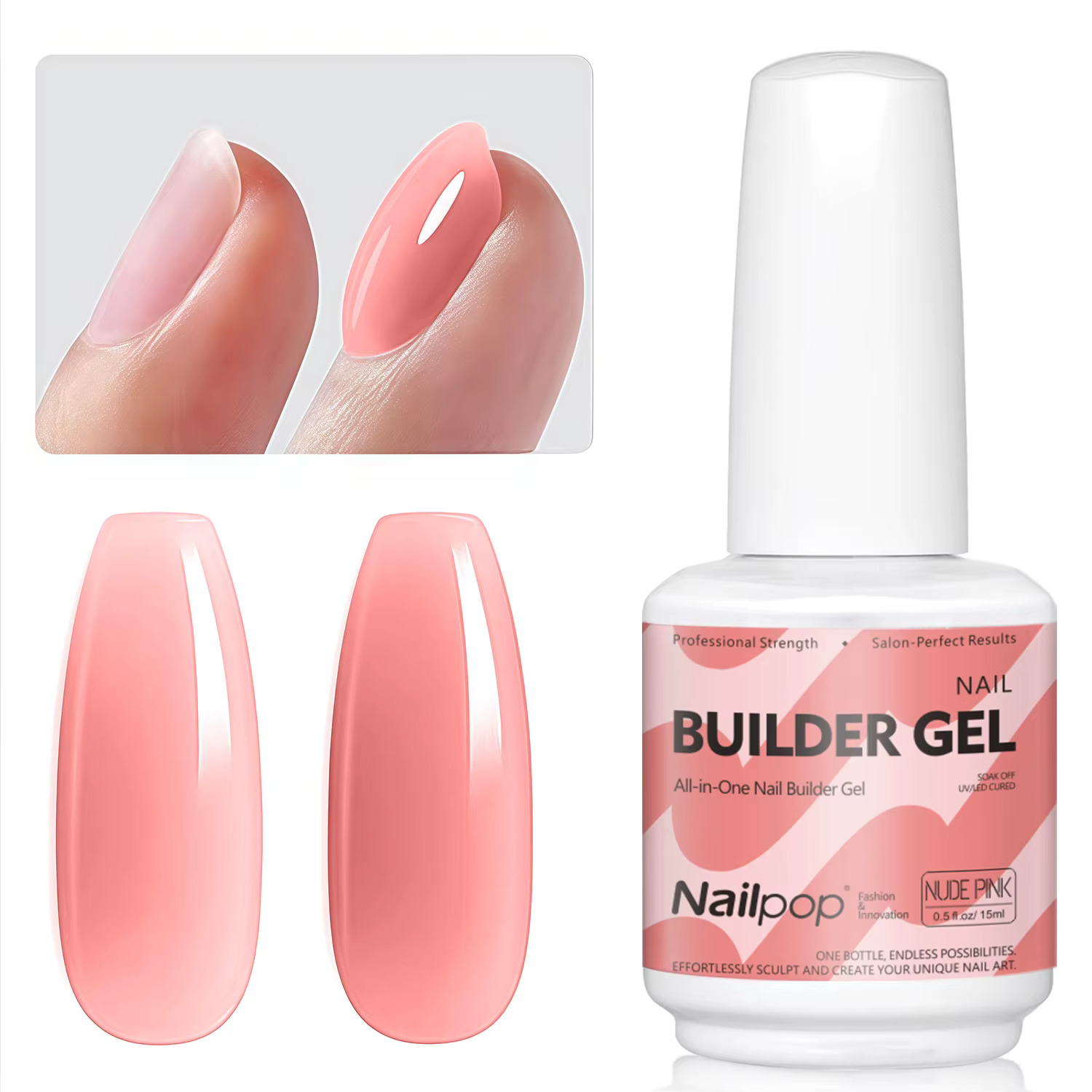 Nailpop 7IN1 Gel constructeur multifonctionnel 4 couleurs Extension force Apex Base de construction 