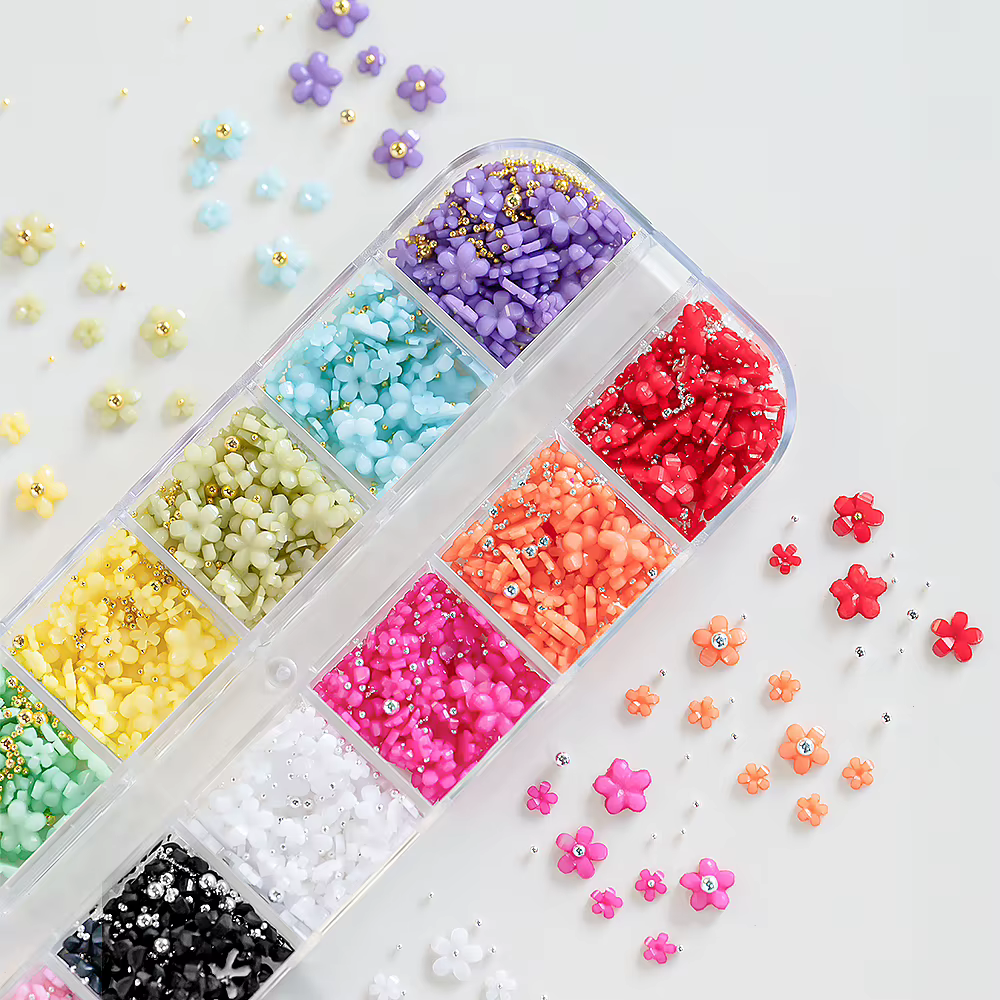 Breloques en forme de fleur à cinq pétales, perles en acier, taille mixte, biscuits boule or/argent,