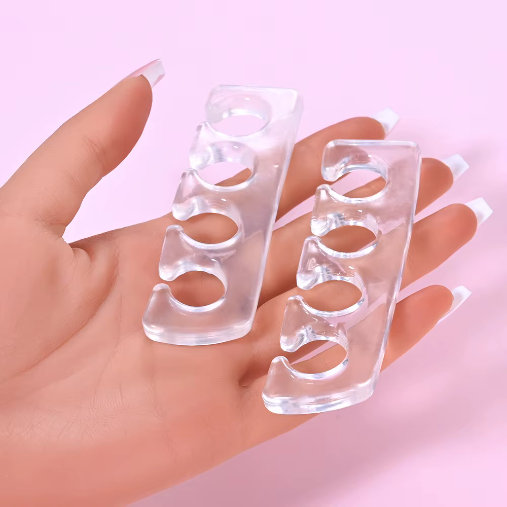 Épandeurs d'orteils en Silicone pour Application de vernis à ongles, 2 pièces, séparateurs d'orteils