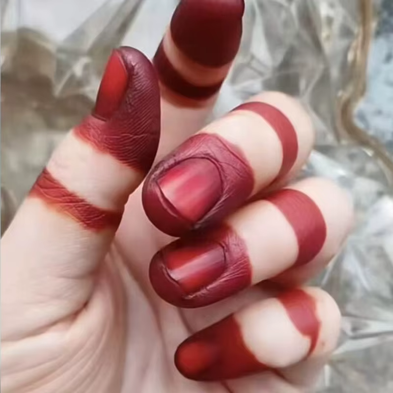 Poudre de teinture pour ongles au henné, plante naturelle, vin rouge noir, longue durée, Nail Art, c