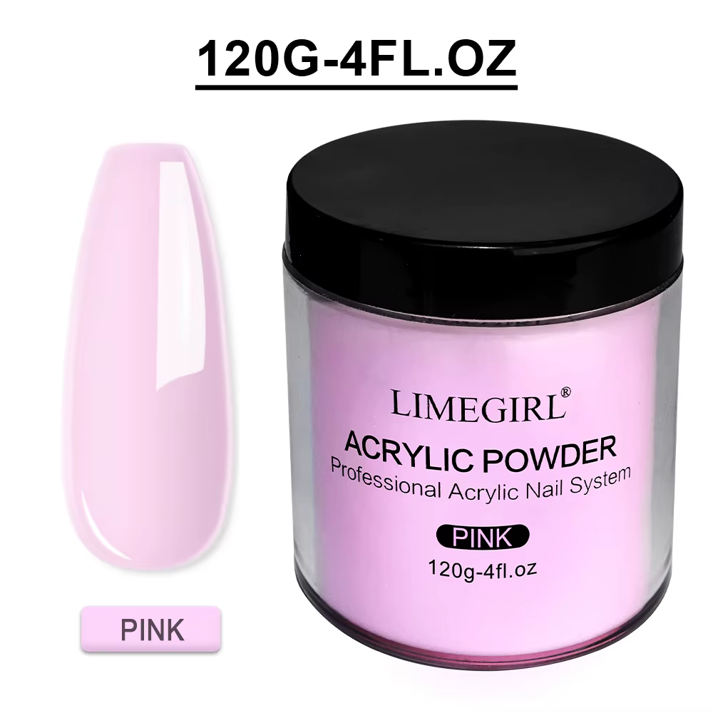 Poudre acrylique 120g avec rose clair blanc, 3 couleurs, pointes de manucure, Design Nail Art, outil