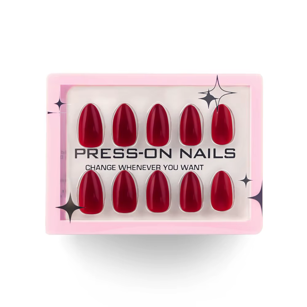 Faux ongles longs en amande pour manucure, faux ongles français simples, couleur unie, amovibles, à