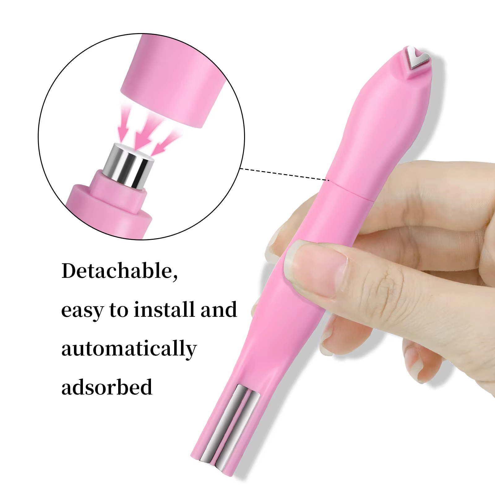 Stylo magnétique pour ongles 3 en 1, motif cœur et serpent, œil de chat, ondulation française/eau, œ