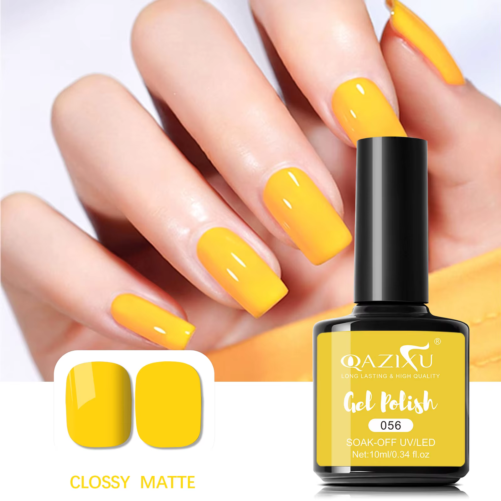 Vernis à ongles gel jaune semi-permanent UV LED, outils de manucure pour salon, design pour nail art