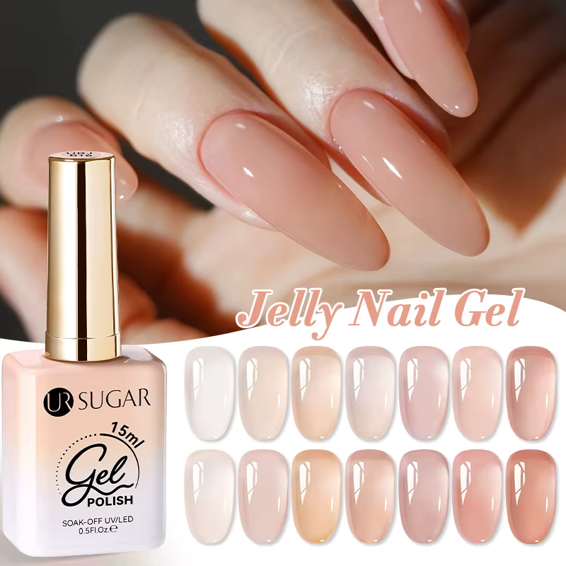 UR SUGAR 15ml gelée nue Gel vernis à ongles rose clair translucide couleur tremper UV LED Gel vernis