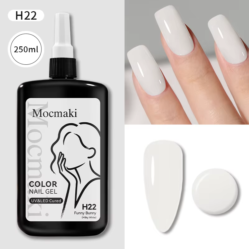 GC H22 2 Vernis à ongles gel blanc laiteux Opies Bubble Bath + Vernis à ongles gel Funny Bunny - Fre