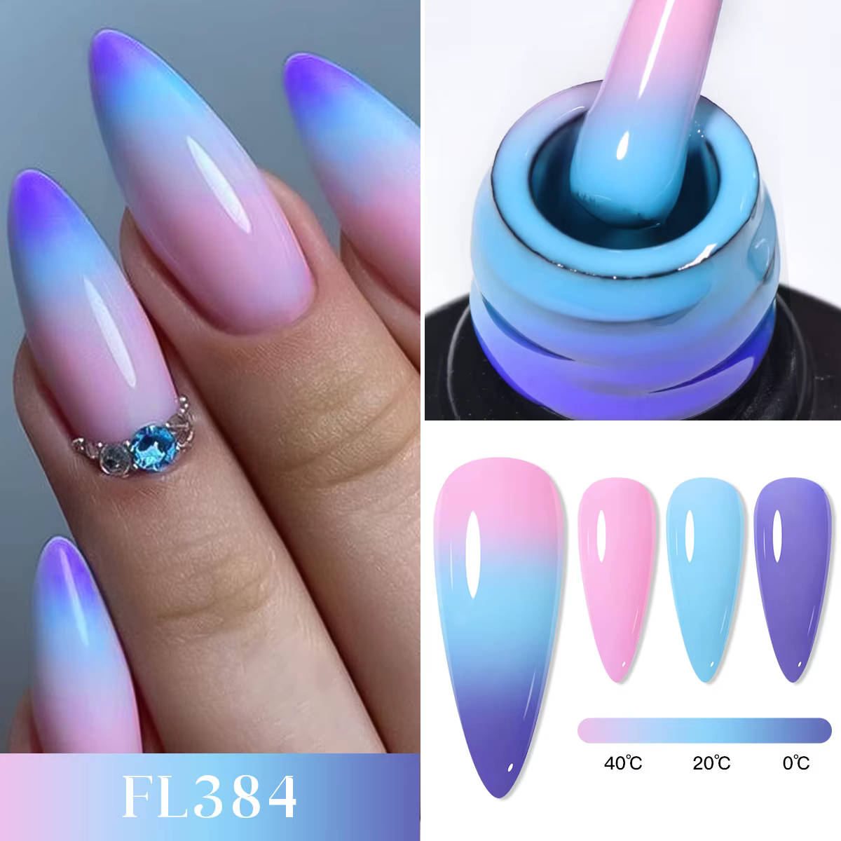 FOUR LILY – vernis à ongles thermique, 7ml, 3 couleurs changeantes, Semi-Permanent, à tremper, UV/LE