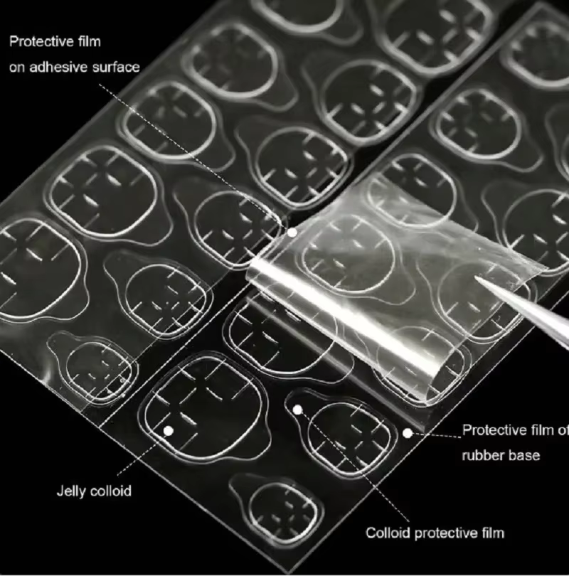 Bâton de gelée pour ongles, adhésif Double face Transparent sans trace, colle Invisible, feuille adh