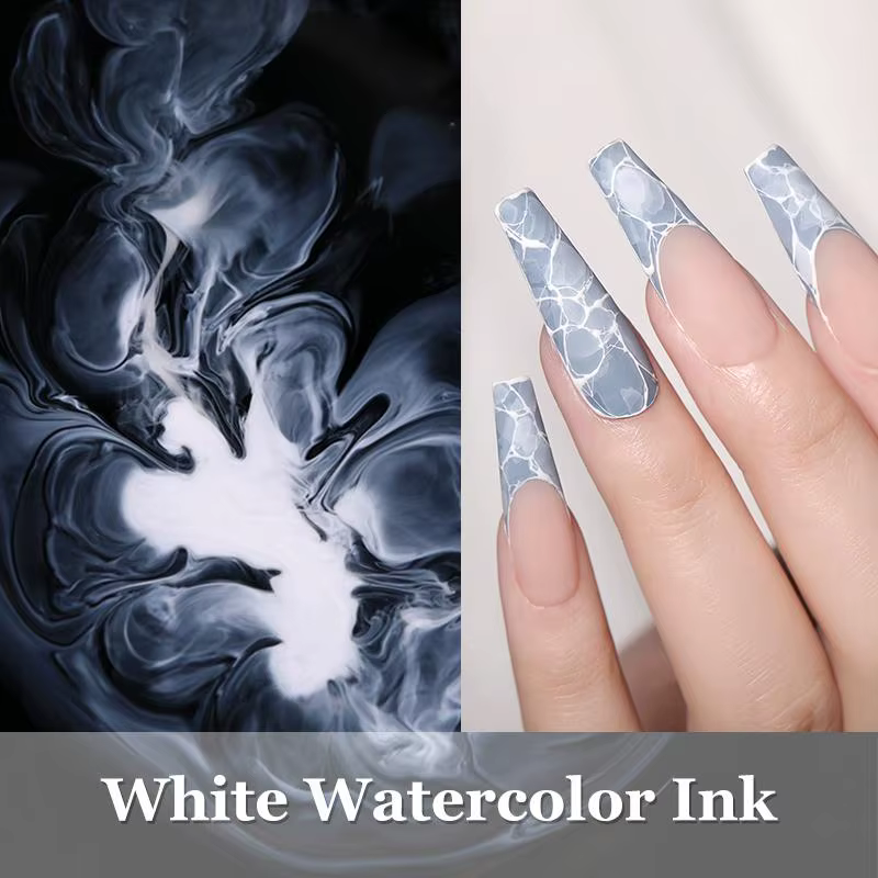 BORN PRETTY 15ml Gel à fleurs blanches UV LED Soak Off vernis à ongles effet d'épandage aquarelle ma