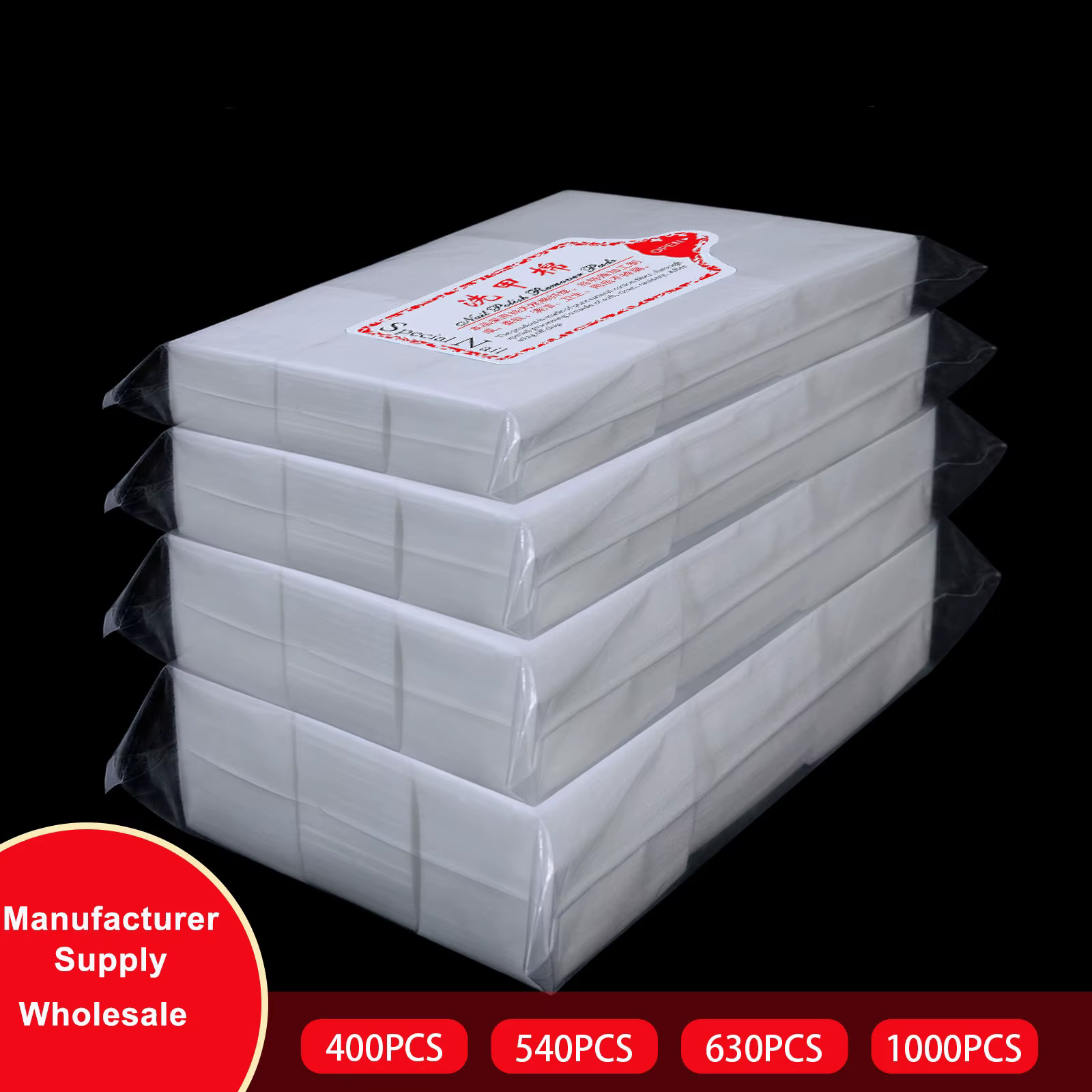 Lingettes à ongles non pelucheuses, lingettes à colle pour extensions de cils, tampons dissolvant de