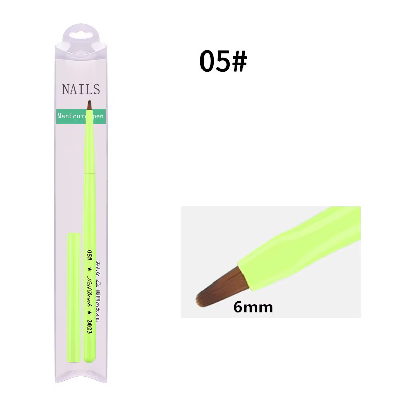 Brosse à ongles verte, brosse à Gel pour manucure, stylo d'extension de Gel UV acrylique, vernis à o