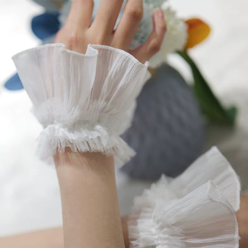 Décorations d'ongles pour Nail Art, faux manchette plissée en dentelle, accessoires de photographie 