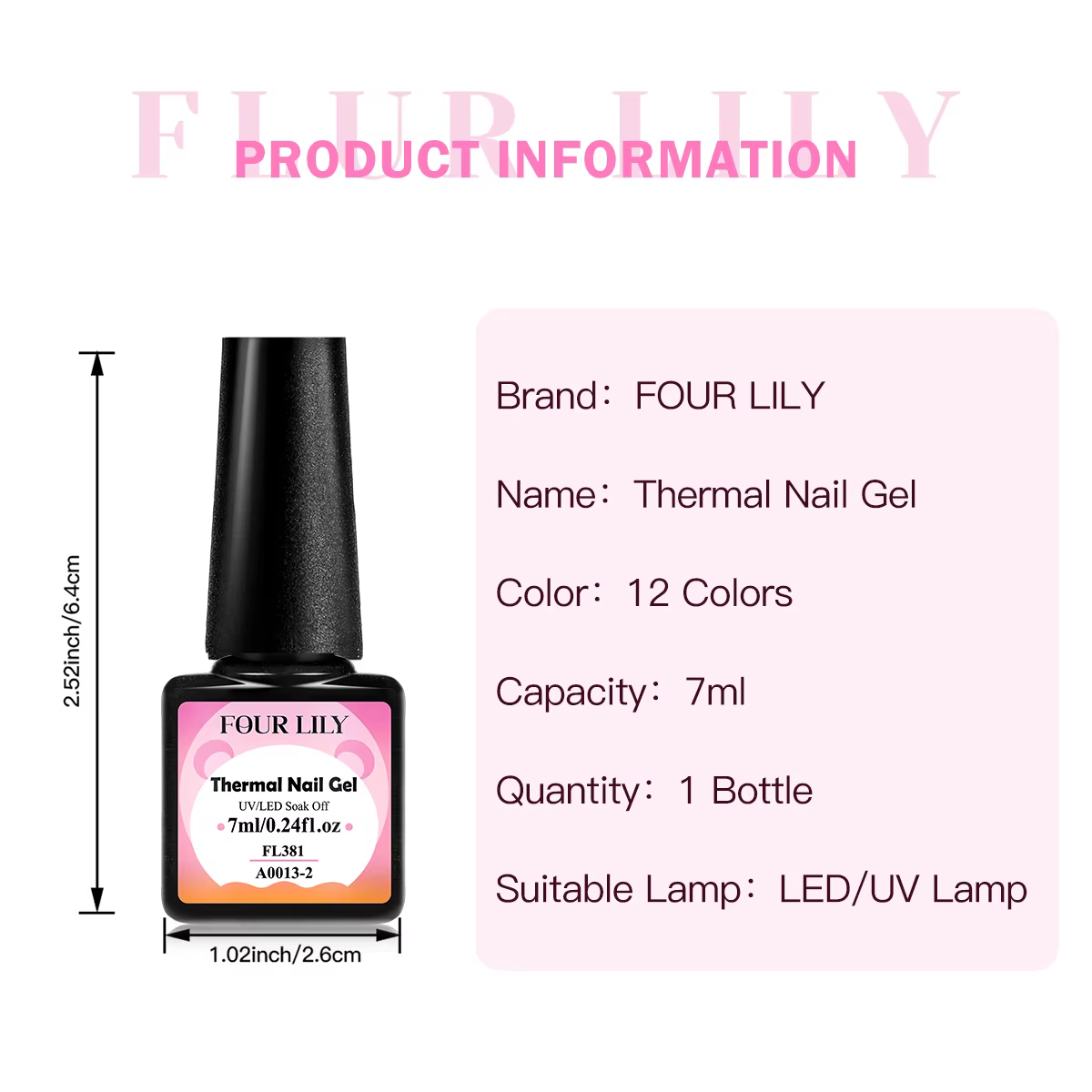 FOUR LILY – vernis à ongles thermique, 7ml, 3 couleurs changeantes, Semi-Permanent, à tremper, UV/LE