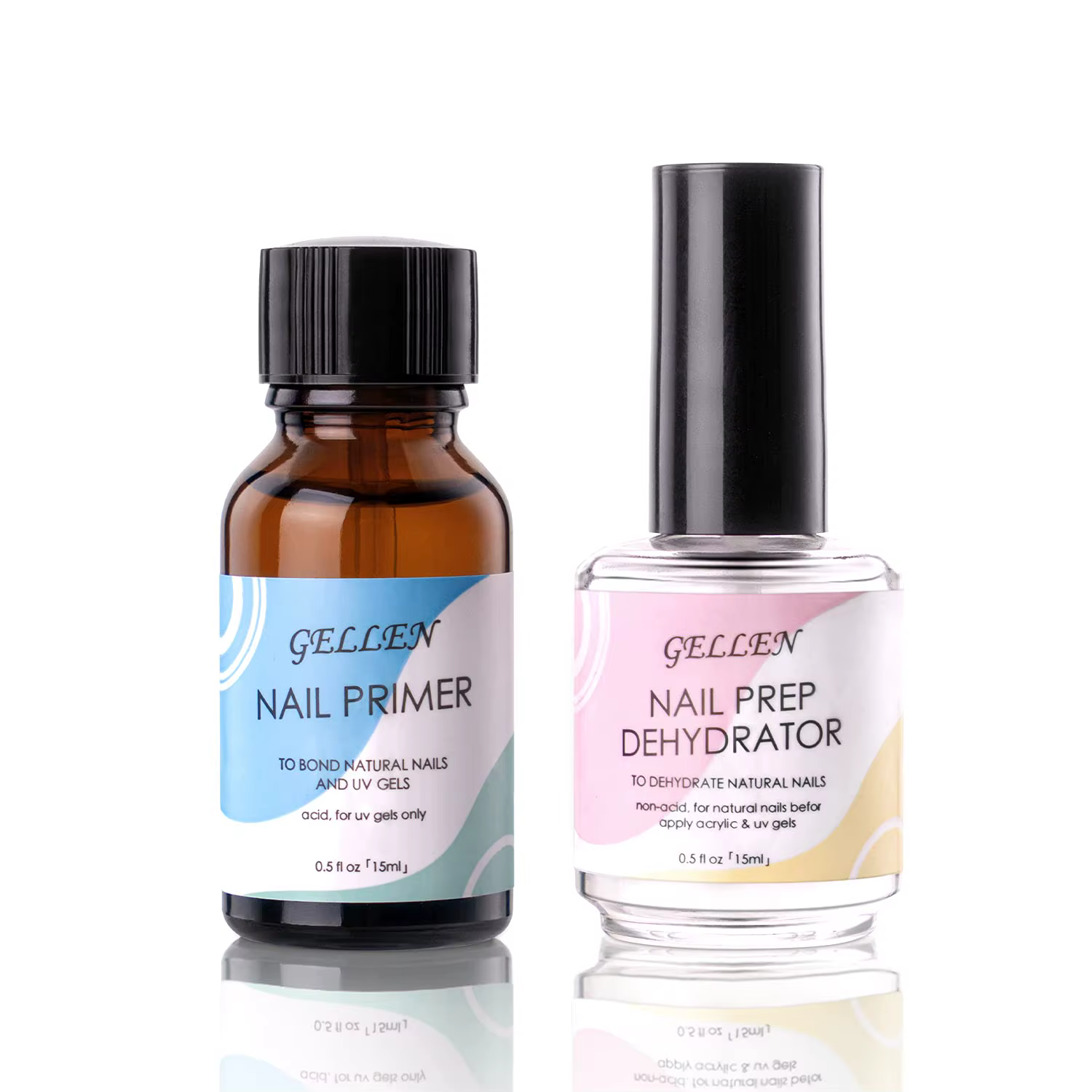 GELLEN Lot de 2 déshydratants et primers pour ongles, pour vernis gel, poudre acrylique, faux ongles