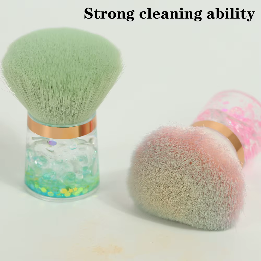 Brosse à poussière pour Nail Art, manche en plastique, pour enlever la poudre, nettoyage doux, pour