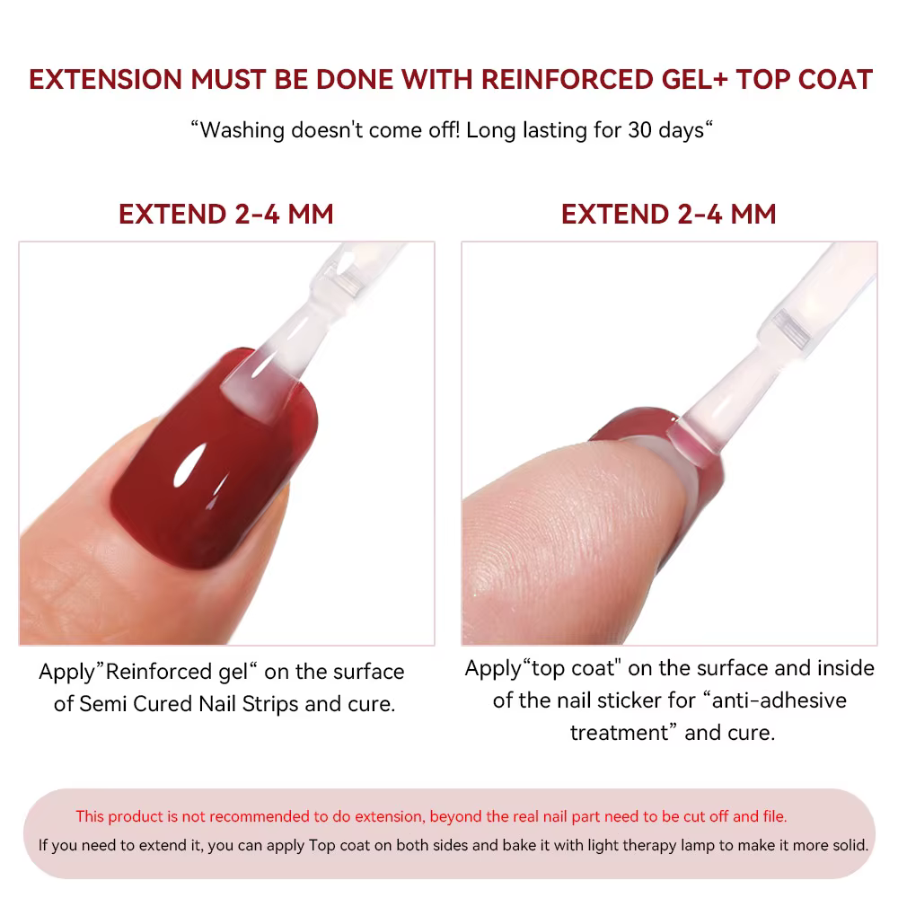 Bandes d'ongles en gel semi-durci avec lampes à ongles UV et LED, Aurora nickel é, autocollants de v