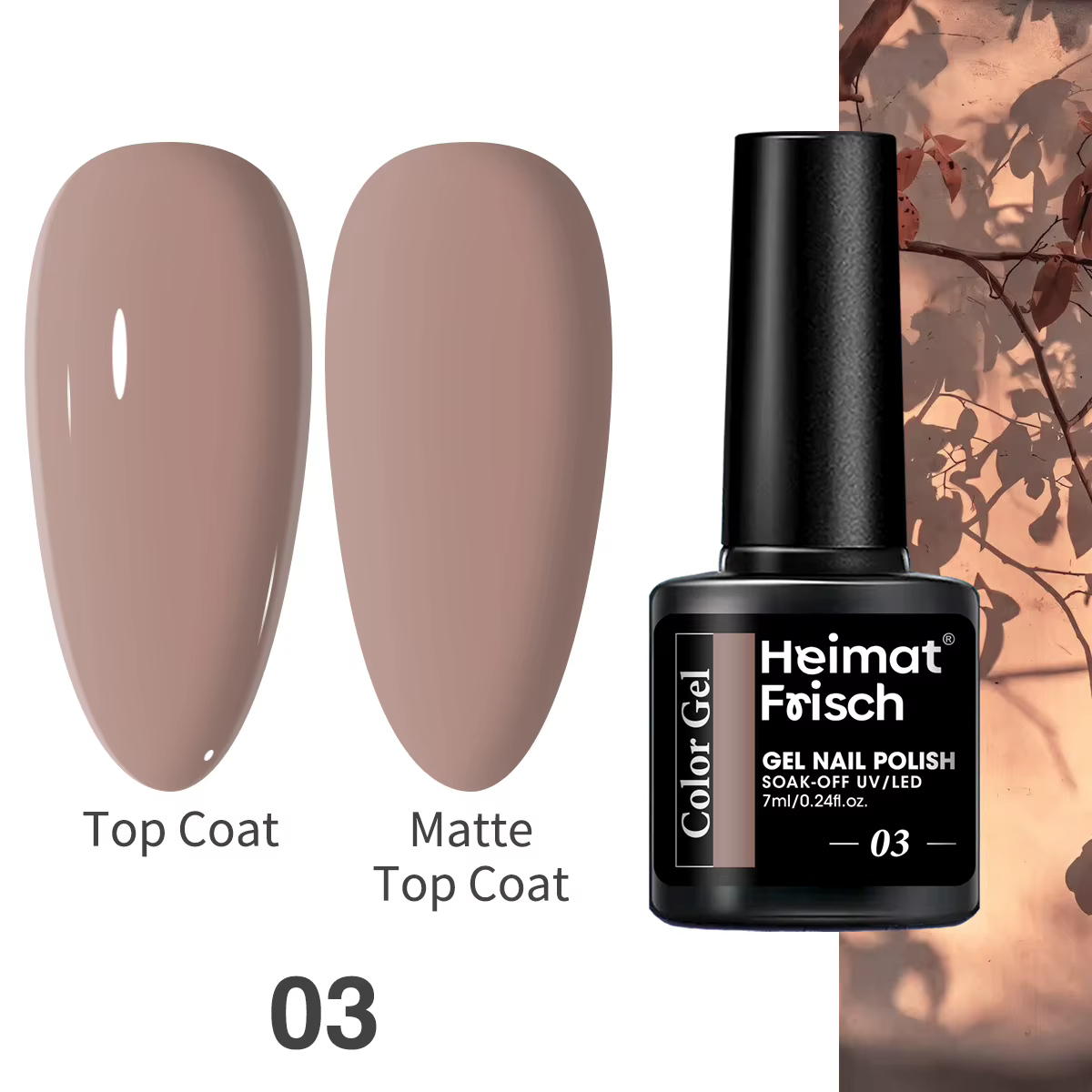 Vernis à ongles gel Heimat Frisch à usage unique 7 ml, 0,24 oz. Durable et doux sur les ongles, adap