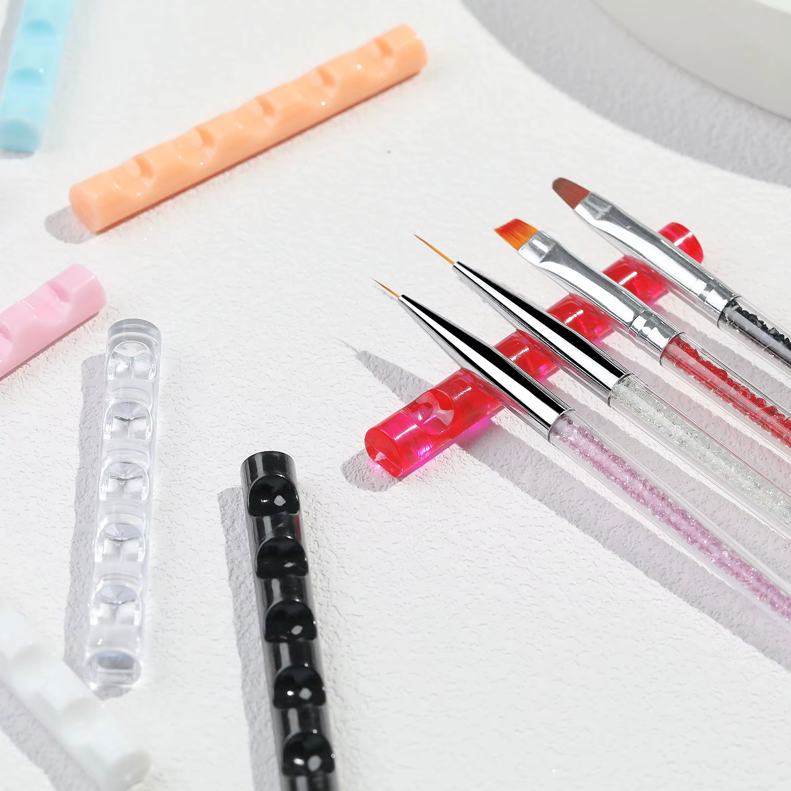 Étagère pour brosse à ongles transparente en acrylique, 5 grilles, Mini support Portable pour stylo