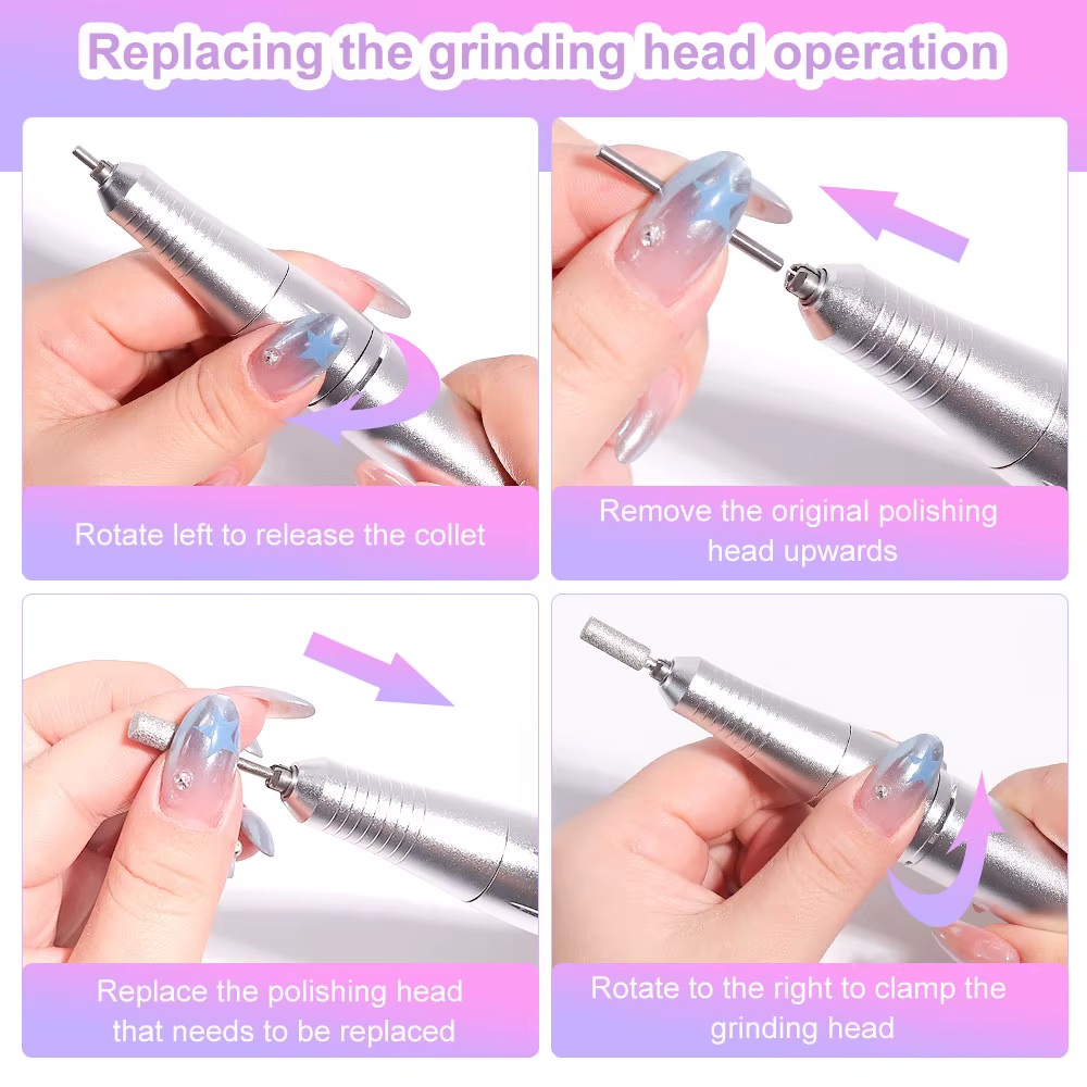 Perceuse à ongles électrique Rechargeable 45000 tr/min, perceuses à ongles professionnelles pour ver
