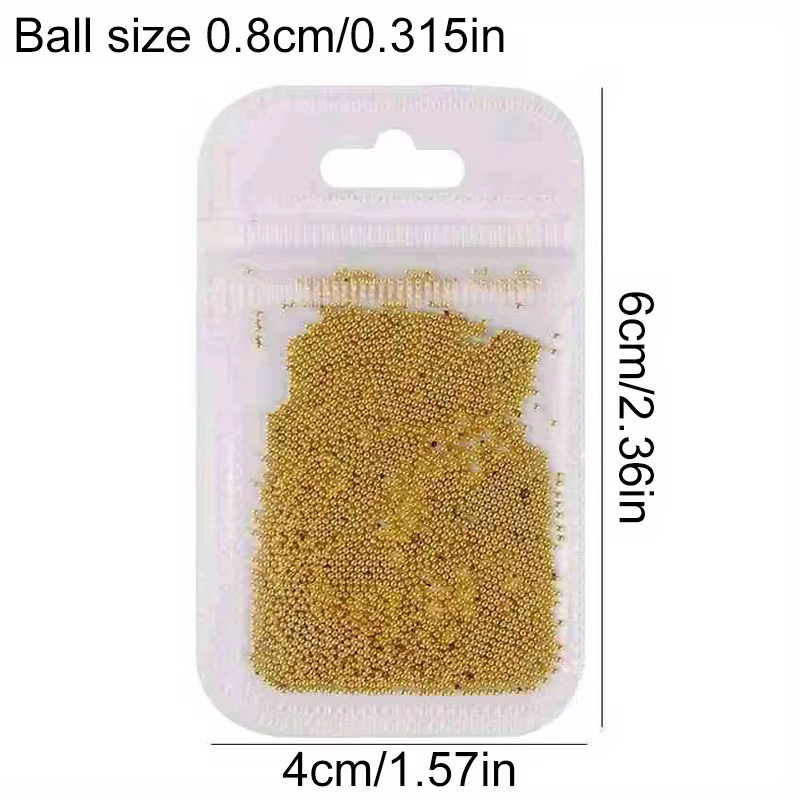 5000 pièces 0.8mm Nail Art Caviar perle paillettes strass pour Micro boule d'acier décorations 3D Ge