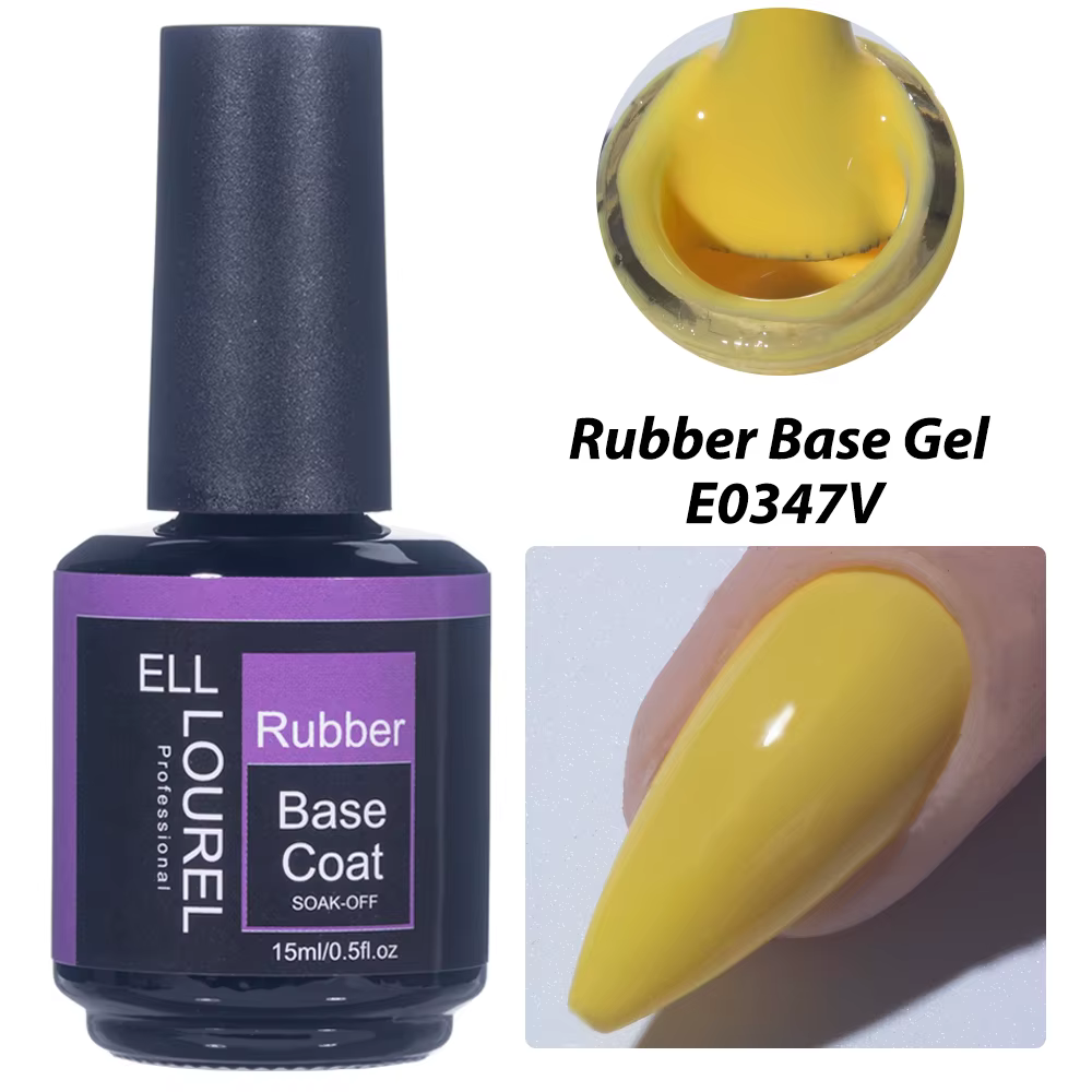 ELL LOUREL Base en caoutchouc Gel vernis à ongles brillant couleur rose Base Gel vernis Semi Permane